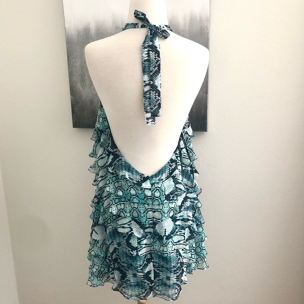 Marciano Tiered Ruffle Halter Neck Party Dress - Picture 4 of 7
